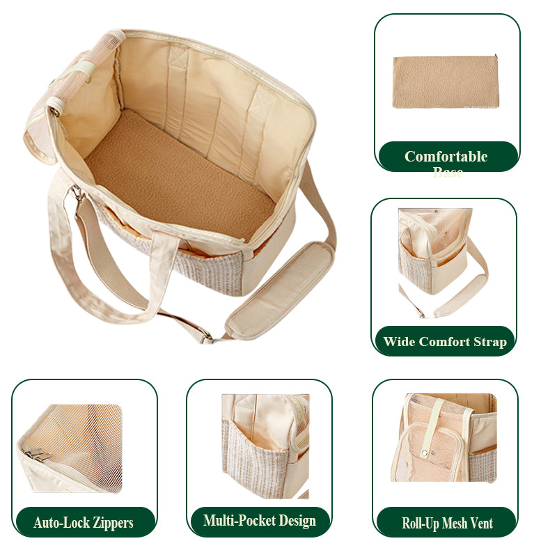 Cat Canvas Carrier Purse - Escape-Proof & Designer Tote