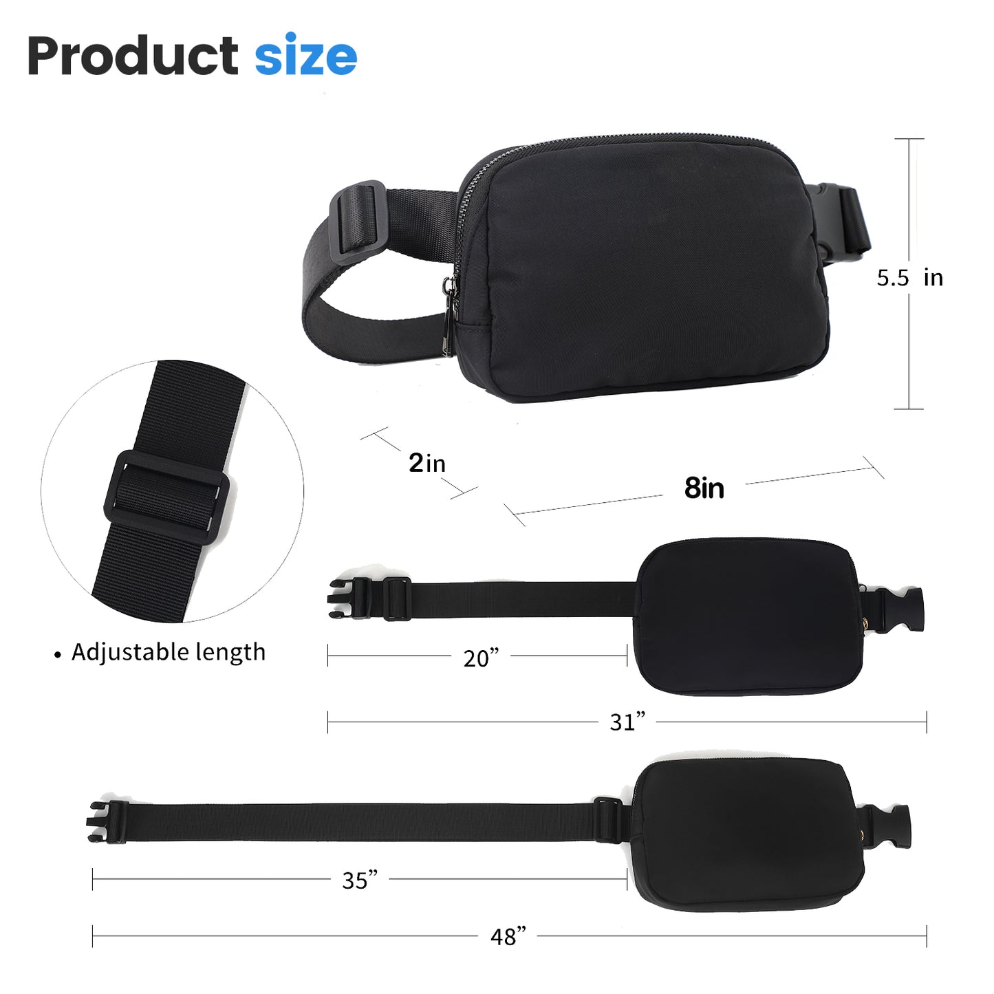 Waterproof Multi-Functional Waist Bag – Customizable Fanny Pack for Travel, Sports, Fashion & Daily Use