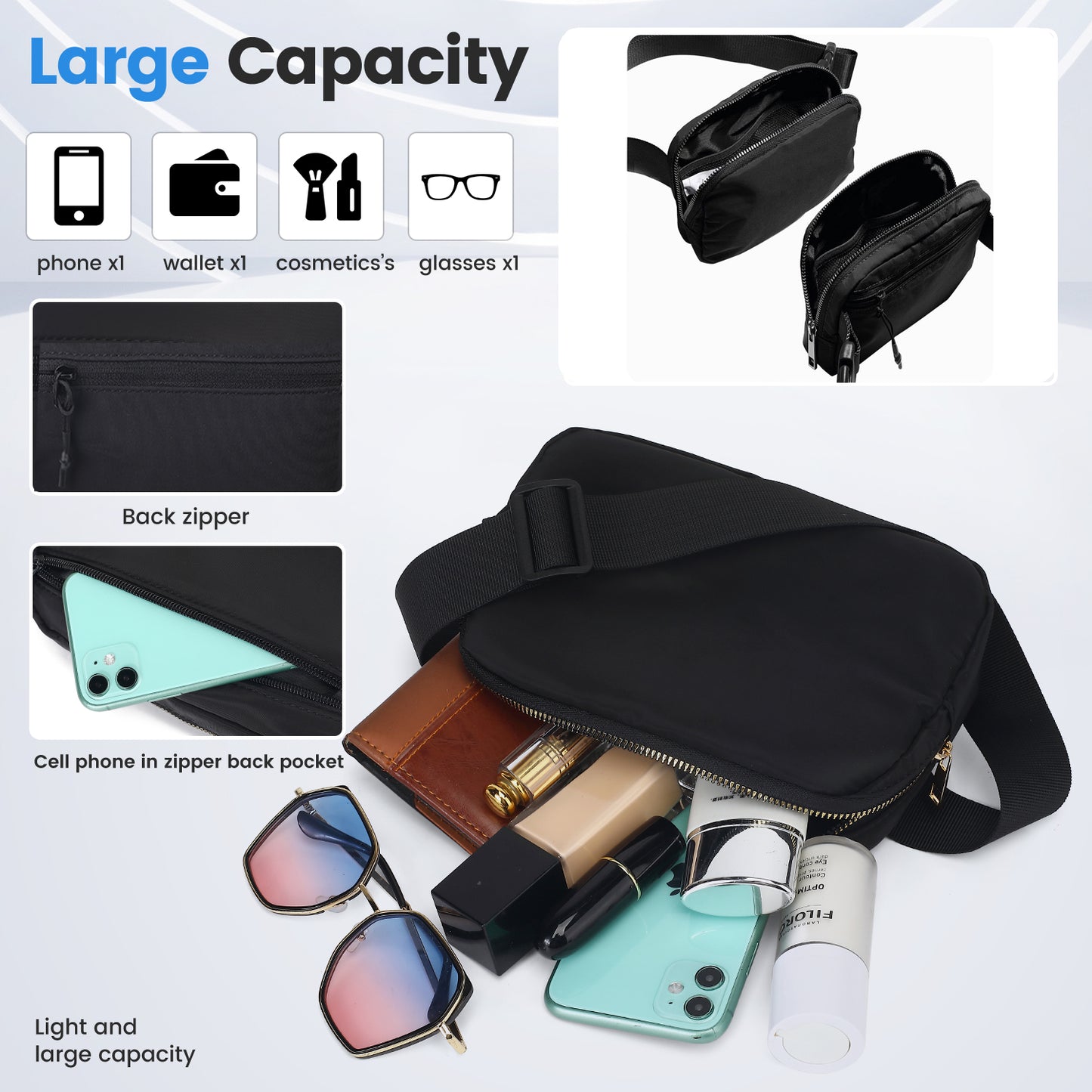 Waterproof Multi-Functional Waist Bag – Customizable Fanny Pack for Travel, Sports, Fashion & Daily Use