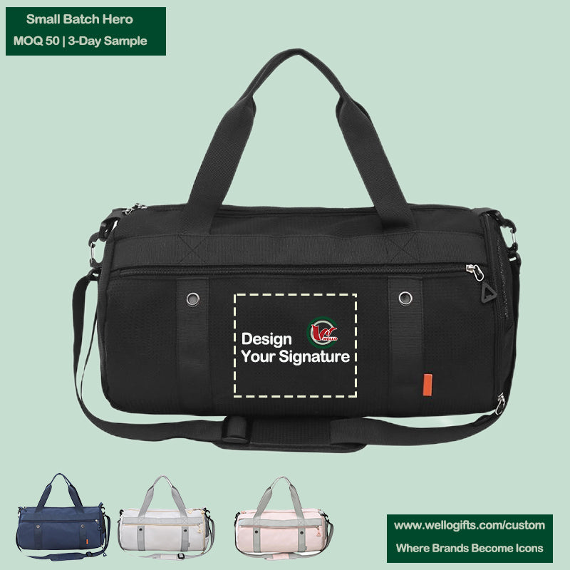 Custom Swim Gym Bag | Wet-Dry Zone & Shoe Pocket | MOQ 30 | 4 Colors