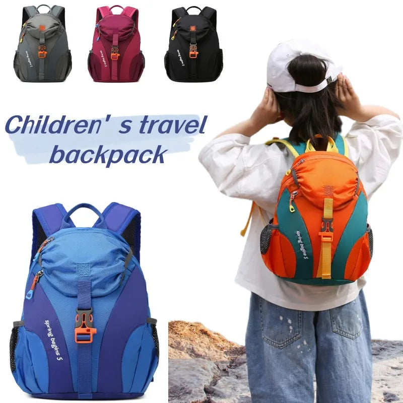 Kids Outdoor Hiking Backpack Lightweight Nylon Waterproof School Bag Girls Boys Large Capacity Leisure Travel Mountaineering Bag