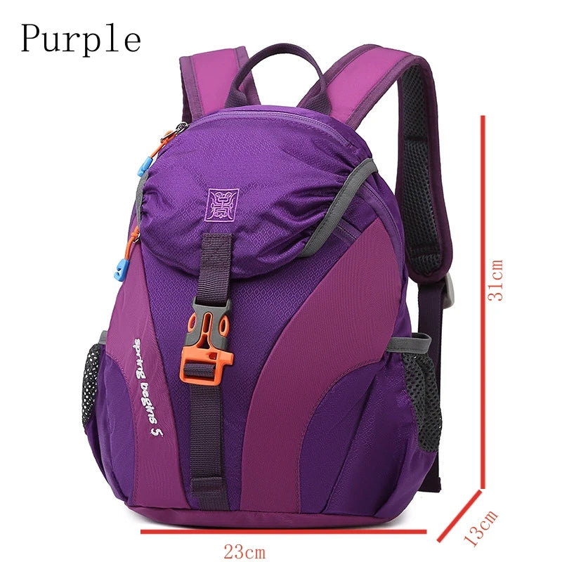 Kids Outdoor Hiking Backpack Lightweight Nylon Waterproof School Bag Girls Boys Large Capacity Leisure Travel Mountaineering Bag