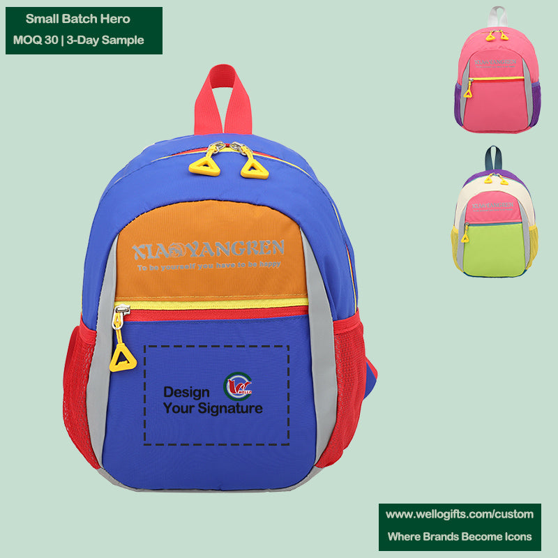 Waterproof Nylon Kids Backpack | Lightweight & Colorful | MOQ 50 Custom