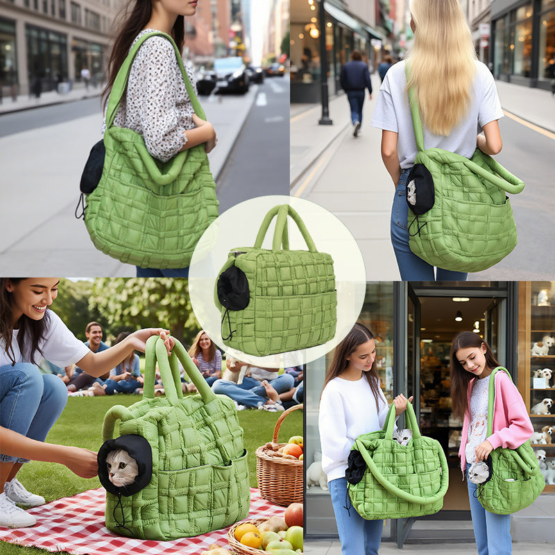 Fashion Pet Tote Bag | Locking Drawstring & Escape-Proof Tether | Multi-Carry Mode | Under 12lbs