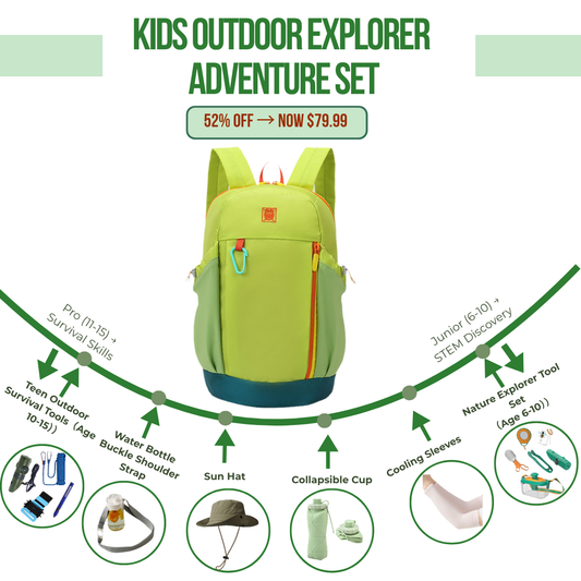 Kids Outdoor Explorer Set for Ages 6-15, Complete Sports & Camping Gift Pack