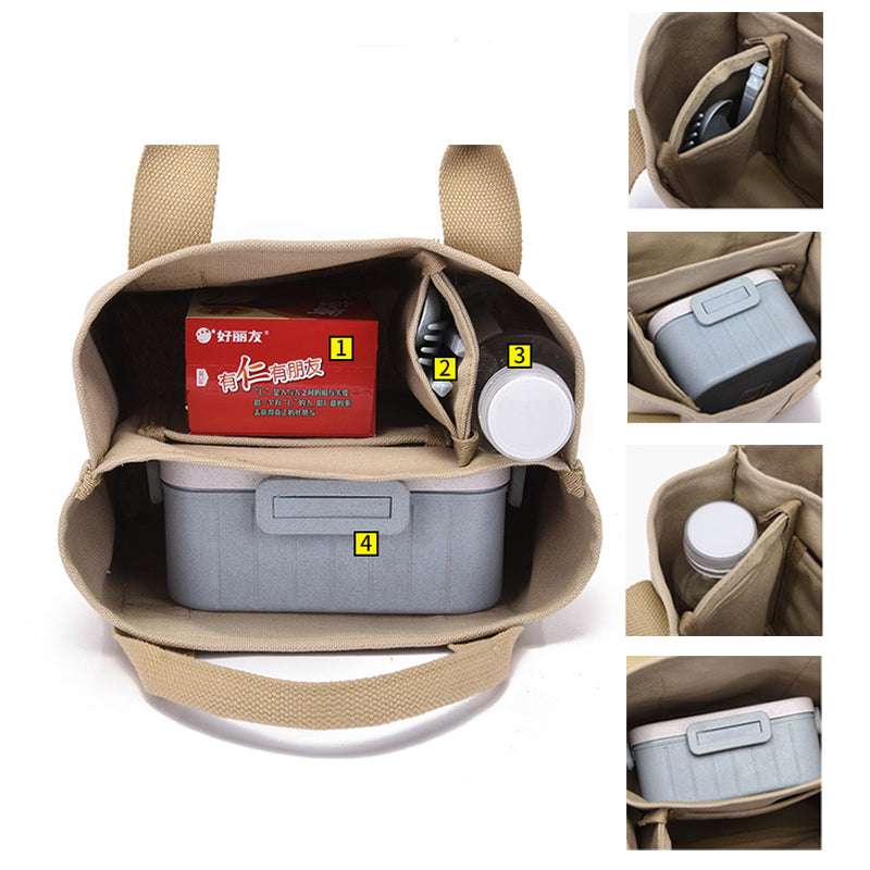 Multi-function lunch boxes storage tote bags