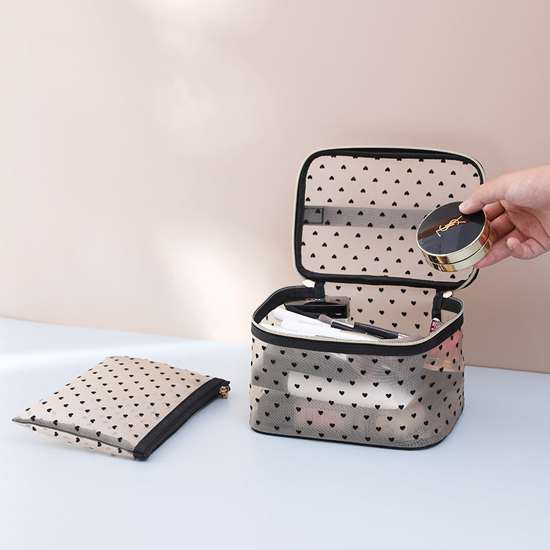 mesh travel toiletry cosmetic bag set