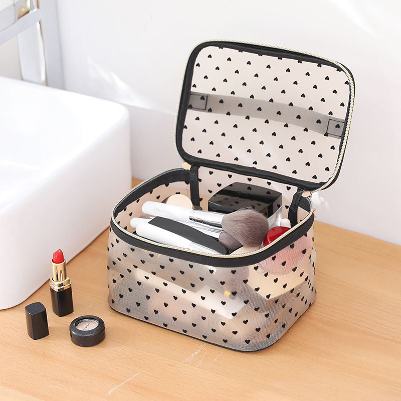 mesh travel toiletry cosmetic bag set