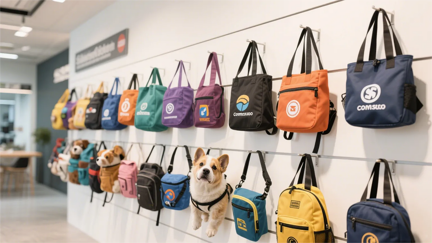 Custom pet carrier bags with logo for pet stores and events
