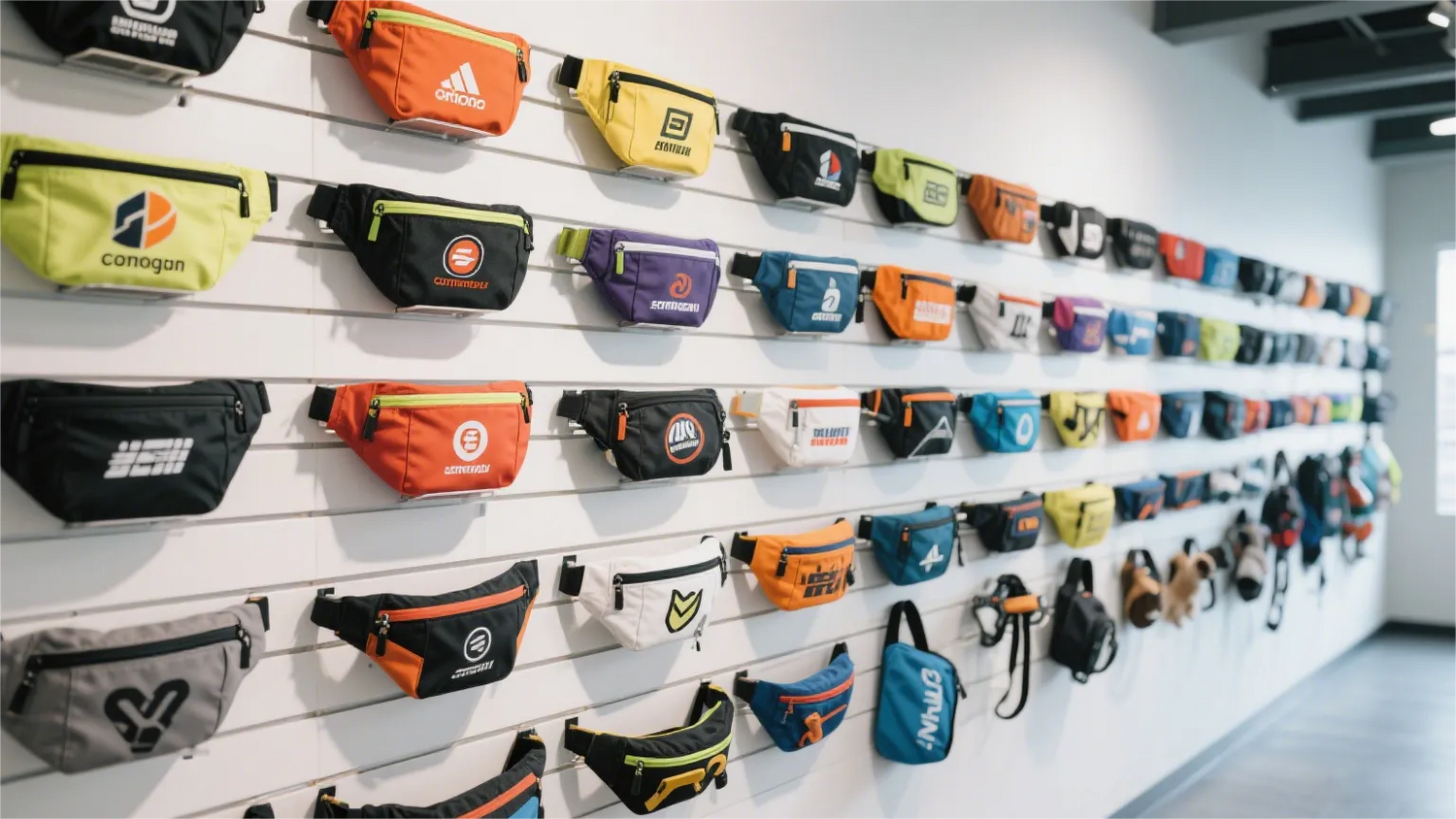 Custom waist bags and fanny packs with brand logo for festivals and travel