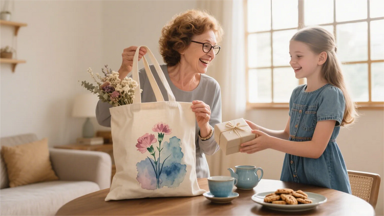 Personalized Mother’s Day gift bags with custom messages for mom and grandma