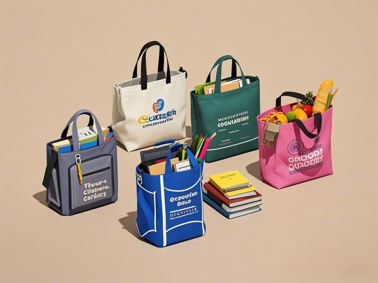 Custom logo tote bags display