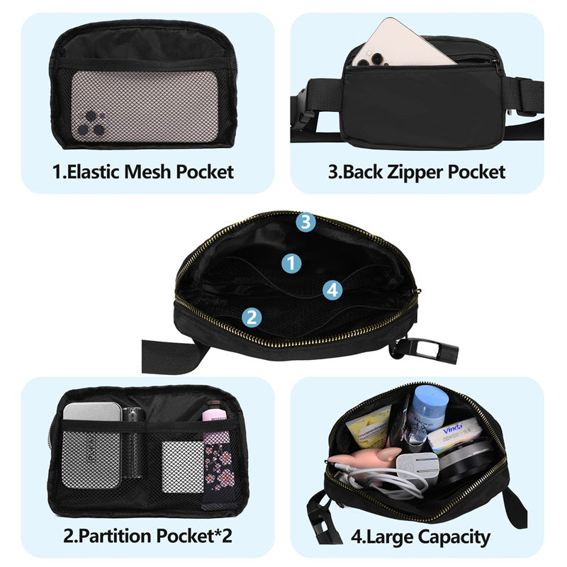 Custom logo crossbody fanny pack waist Pouch Chest Bags waist belt bag for sport gym fitness travel