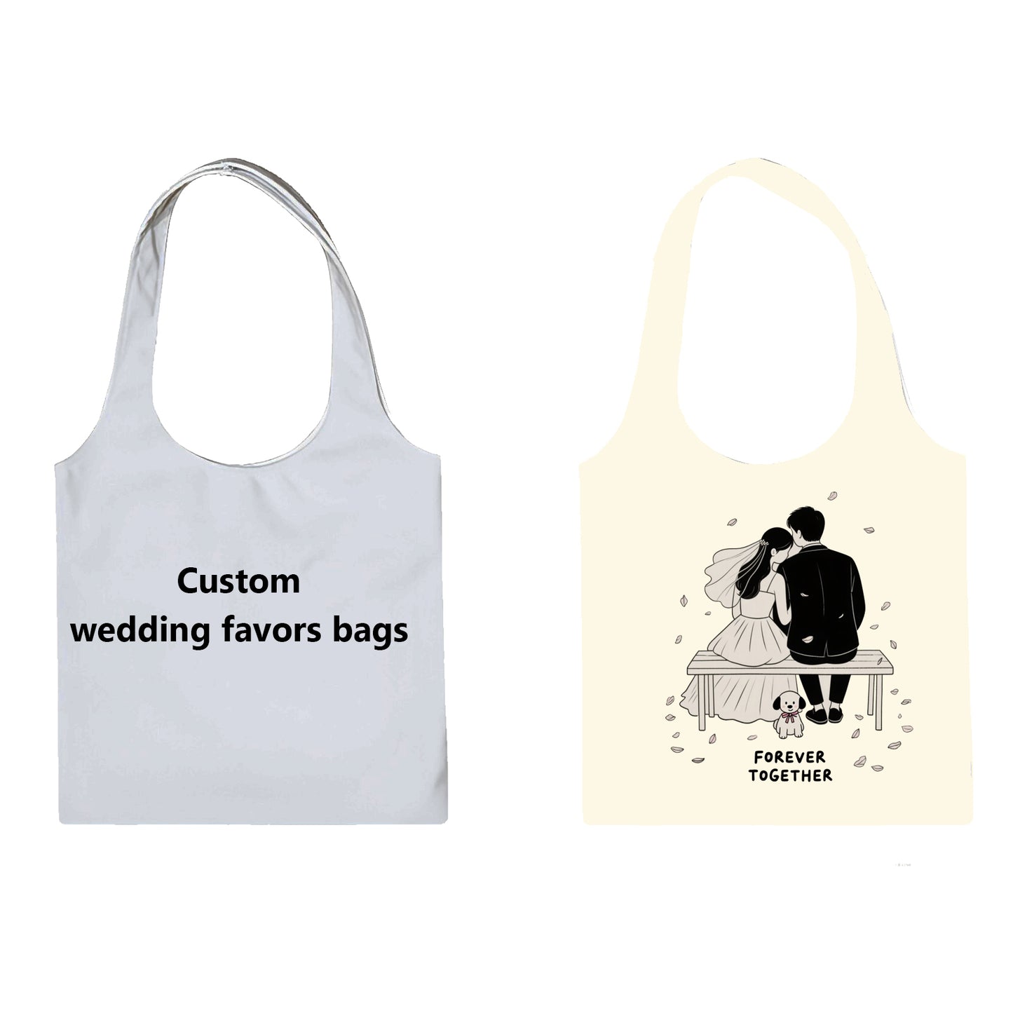 Custom canvas bags for wedding favors