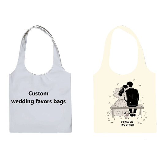 Custom canvas bags for wedding favors