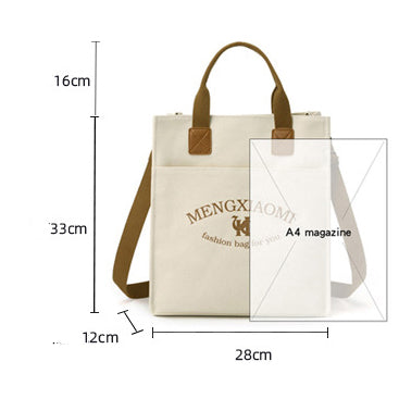 Wholesale high-end shoulder canvas bag three-dimensional messenger tote bag to print logo corporate briefcase personality