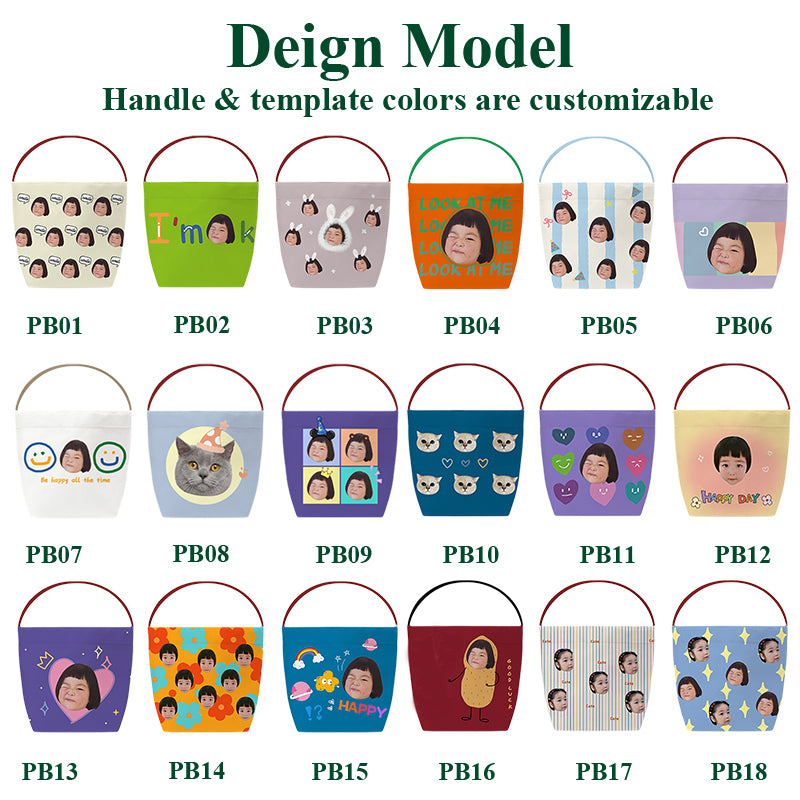 Custom Canvas Tote Bucket Bag  - 1-Piece Personalized Tote