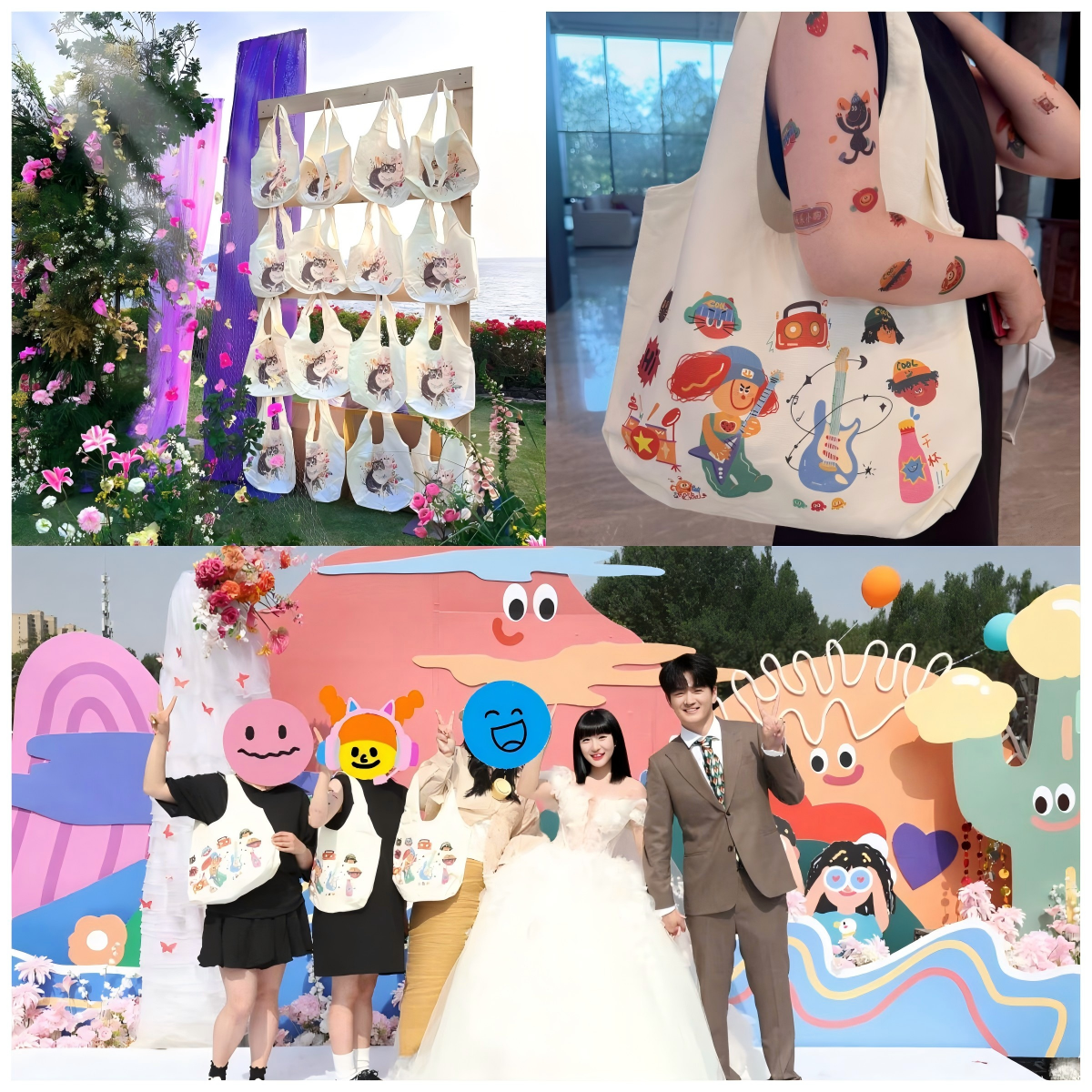 Custom canvas bags for wedding favors