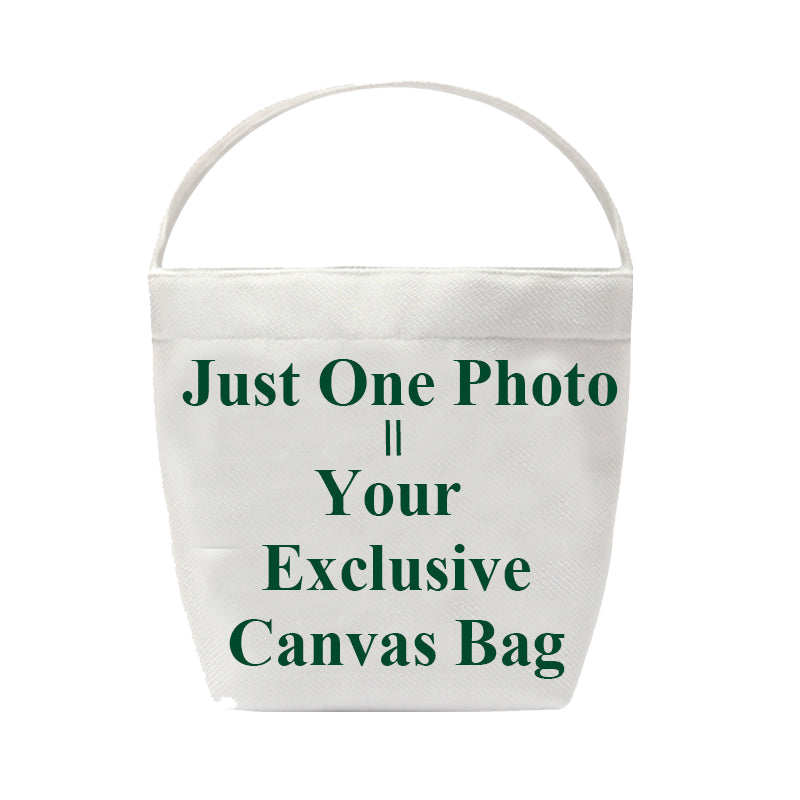 Custom Canvas Tote Bucket Bag  - 1-Piece Personalized Tote