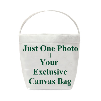 Custom Canvas Tote Bucket Bag  - 1-Piece Personalized Tote