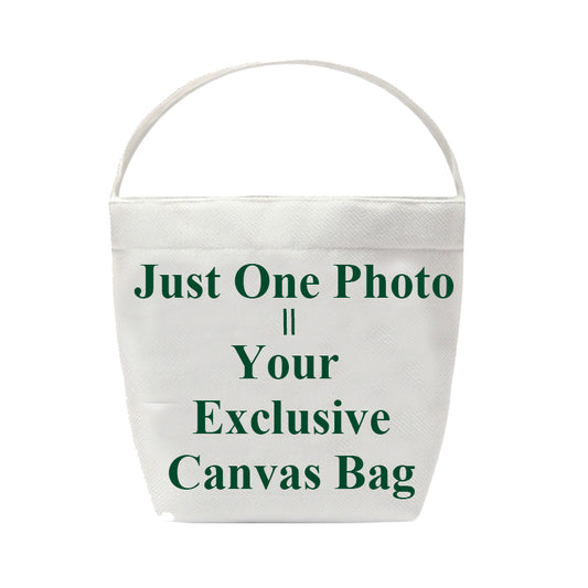 Custom Canvas Tote Bucket Bag  - 1-Piece Personalized Tote