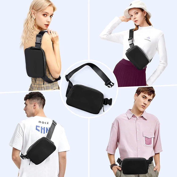 Custom logo crossbody fanny pack waist Pouch Chest Bags waist belt bag for sport gym fitness travel