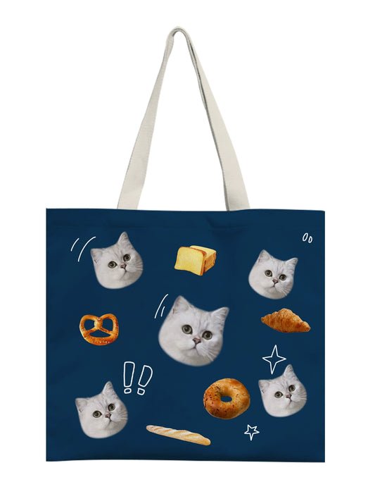 Custom Pet Photo Tote Bag – Personalized Canvas Bag for Dog & Cat Lovers