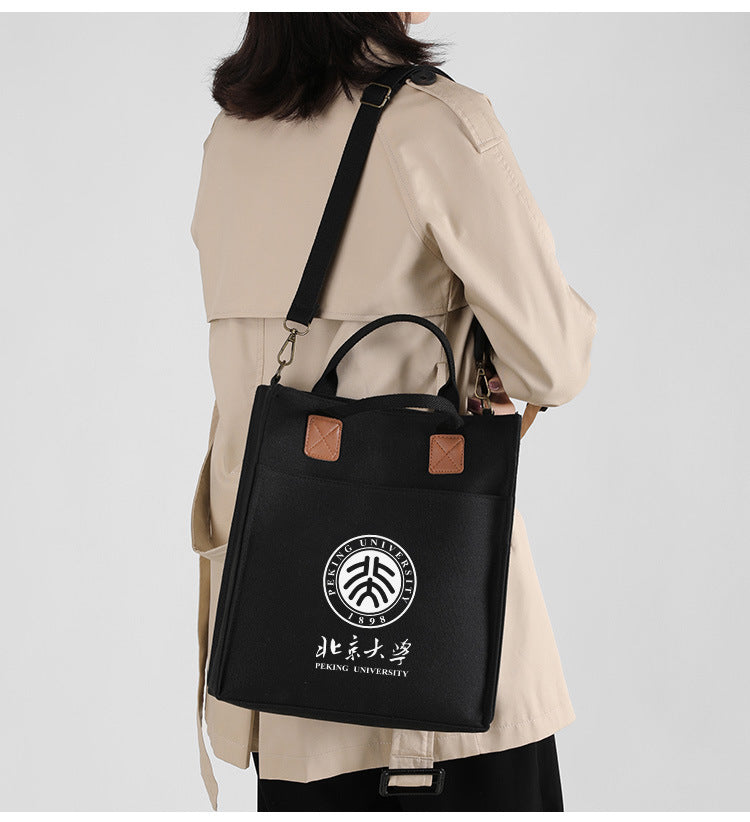 Wholesale high-end shoulder canvas bag three-dimensional messenger tote bag to print logo corporate briefcase personality