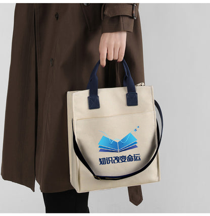 Wholesale high-end shoulder canvas bag three-dimensional messenger tote bag to print logo corporate briefcase personality