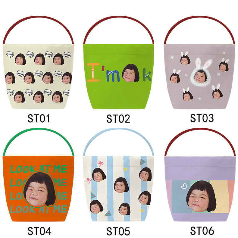 Custom Canvas Tote Bucket Bag  - 1-Piece Personalized Tote
