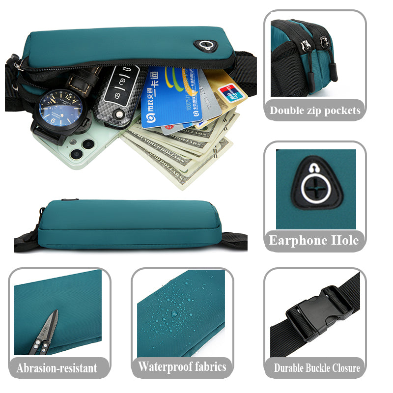 Waterproof Nylon Sports Waist Bag - Customizable for Men and Women