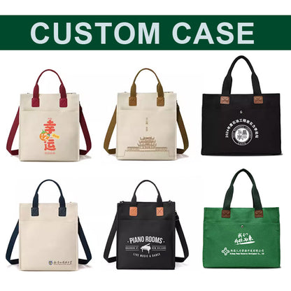 Wholesale high-end shoulder canvas bag three-dimensional messenger tote bag to print logo corporate briefcase personality