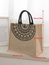 Load image into Gallery viewer, Geometric Print Linen Satchel Bag
