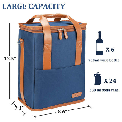 6 Bottle Wine Cooler Bag