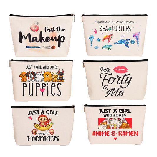 Custom gift promotional canvas makeup bag