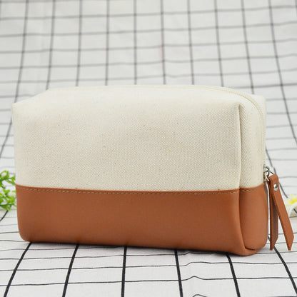 Natural canvas pouch cosmetic bags