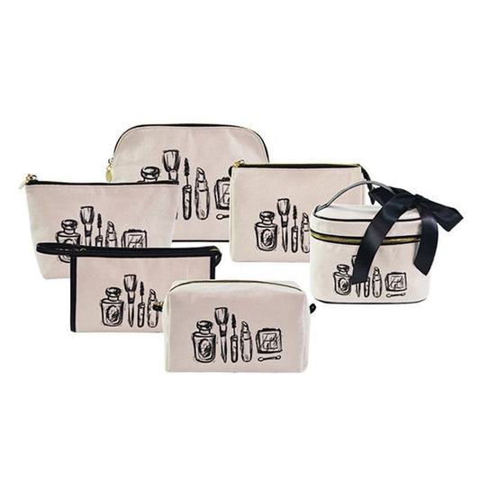 canvas makeup bag set