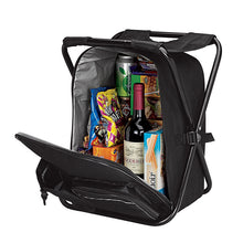 Load image into Gallery viewer, 24 can capacity cooler integrated folding chair.
