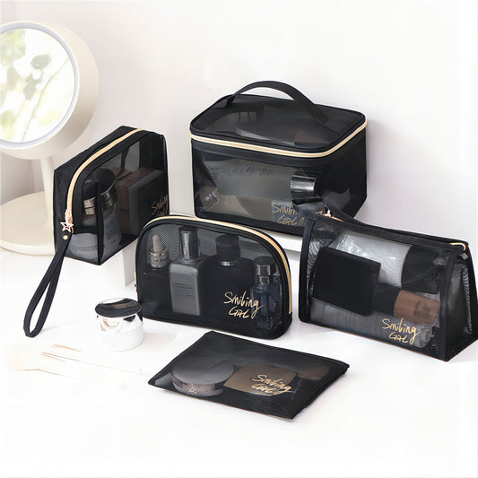 mesh makeup toiletry  bag set