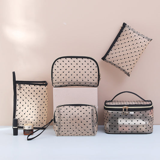 mesh travel toiletry cosmetic bag set