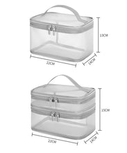 Load image into Gallery viewer, Double layer transparent mesh cosmetic bag
