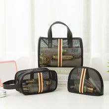 Load image into Gallery viewer, Fashion luxury transparent mesh makeup bag set

