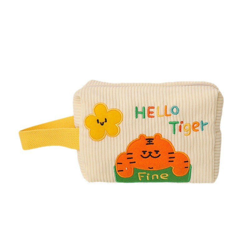 Embroidered Cute Tiger  Cosmetic  Bags