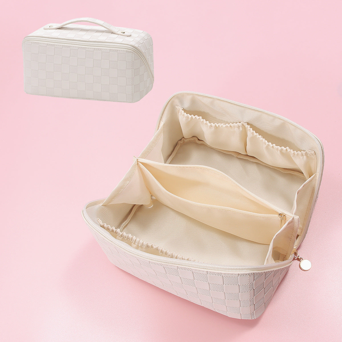 large capacity  PU leather cosmetic bags