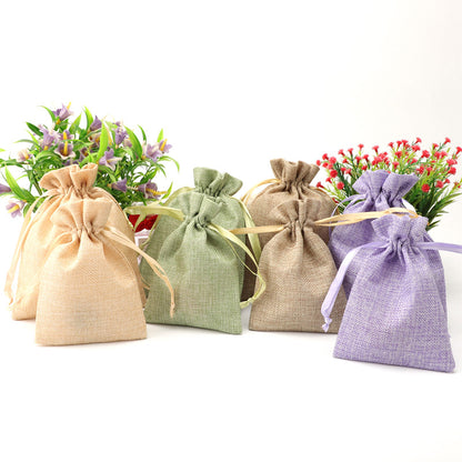 Small linen  Dust  Drawstring Pouches