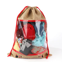 Load image into Gallery viewer, Linen Christmas Dust Gift Drawstring Bags
