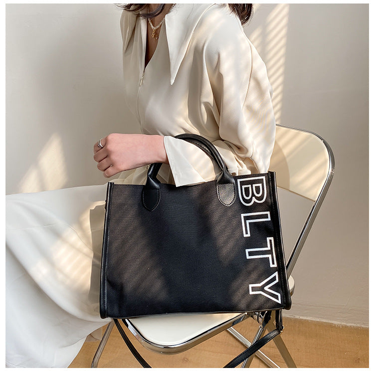 Letter Graphic Tote Bag